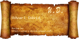 Udvari Dávid névjegykártya