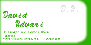 david udvari business card